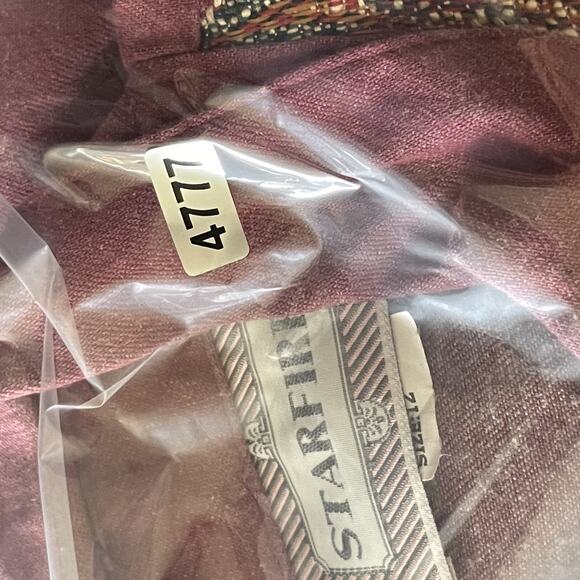 VTG Starfire Embellished Top Womens 12 Burgundy Beaded Jacquard Patch Western - Picture 16 of 16